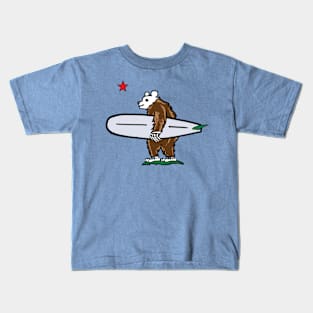 Cali Bear Surfer Kids T-Shirt